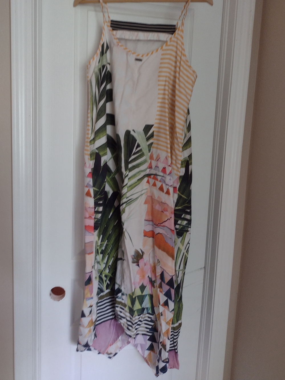 Prana Selene White Green Botanical Midi Dress - Picture 5 of 7